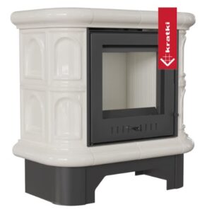 Piec stalowo-kaflowy WK440 Ø 130 5,5 kW kremowy kafel