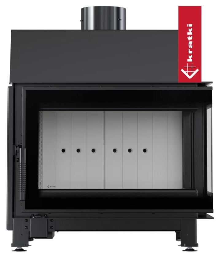 Kominek powietrzny stalowy KRATKI SIMPLE prawy 6 kW Ø 150 z domykaniem - obrazek 4