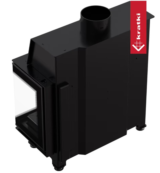 Kominek powietrzny stalowy KRATKI SIMPLE prawy 6 kW Ø 150 z domykaniem - obrazek 5
