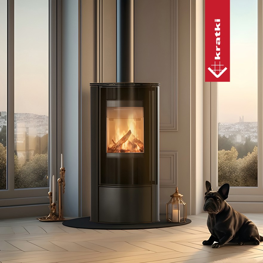 Piec wolnostojący KRATKI ERIK Ø 150 5,5 kW z domykaniem - obrazek 3