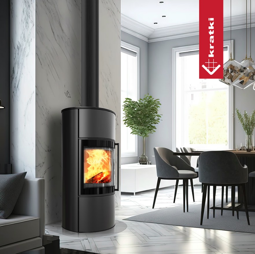 Stalowy piec wolnostojący BJORN / W Ø 150 7kW Wysoki - obrazek 2