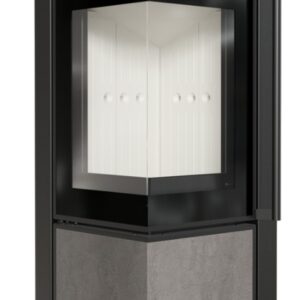 Piec stalowy KRATKI TORA/S 8 kW Ø 150 spiek NATURALI PIETRA DI SAVOIA GRIGIA BOCCIARDATA