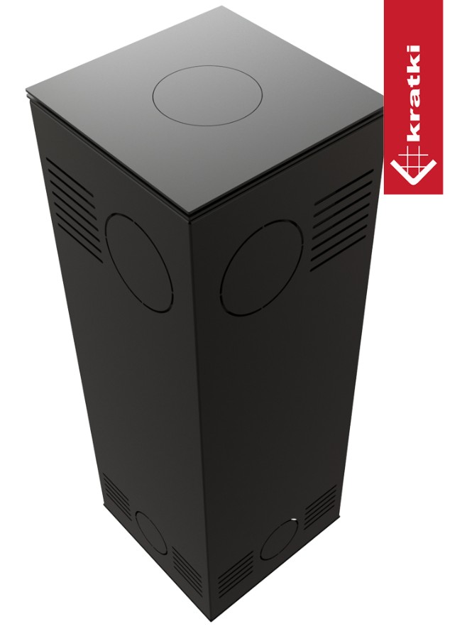 Piec stalowy KRATKI TORA/S 8 kW Ø 150 spiek NATURALI PIETRA DI SAVOIA GRIGIA BOCCIARDATA z domykaniem - obrazek 5
