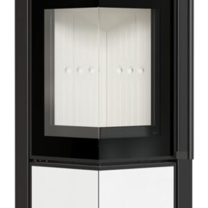 Piec stalowy KRATKI TORA/S 8 kW Ø 150 biały panel szklany