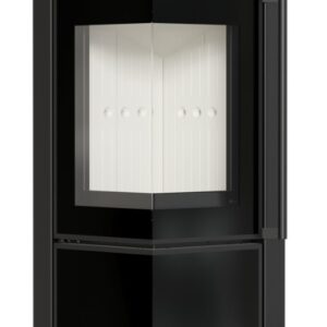 Piec stalowy KRATKI TORA/S 8 kW Ø 150 czarny panel szklany