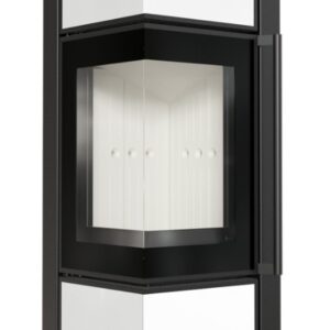 Piec stalowy KRATKI TORA/M 8 kW Ø 150 biały panel szklany z domykaniem