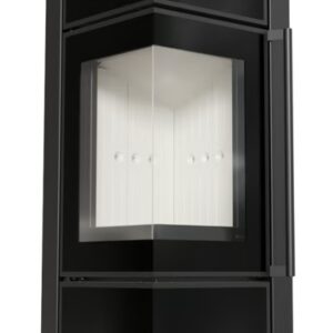 Piec stalowy KRATKI TORA/M 8 kW Ø 150 czarny panel szklany