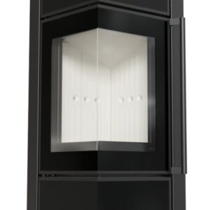 Piec stalowy KRATKI TORA/M 8 kW Ø 150 spiek Nero Assoluto z domykaniem