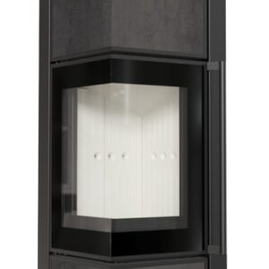 Piec stalowy KRATKI TORA/L 8 kW Ø 150 spiek NATURALI PIETRA DI SAVOIA ANTRANCITE BOCCIARDATA
