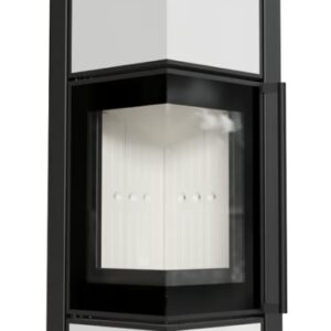 Piec stalowy KRATKI TORA/L 8 kW Ø 150 biały panel szklany