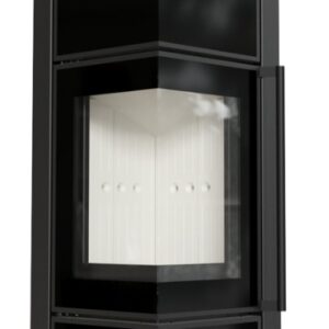 Piec stalowy KRATKI TORA/L 8 kW Ø 150 czarny panel szklany