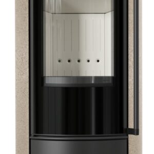 Piec wolnostojący KRATKI ERIK Ø 150 5,5 kW ozdobna ceramika akumulacyjna GOLD SATIN; pokrywa ceramiczna