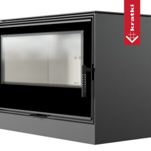 Piec stalowy KRATKI KARI 95 Ø 180 14 kW kominek w zabudowie