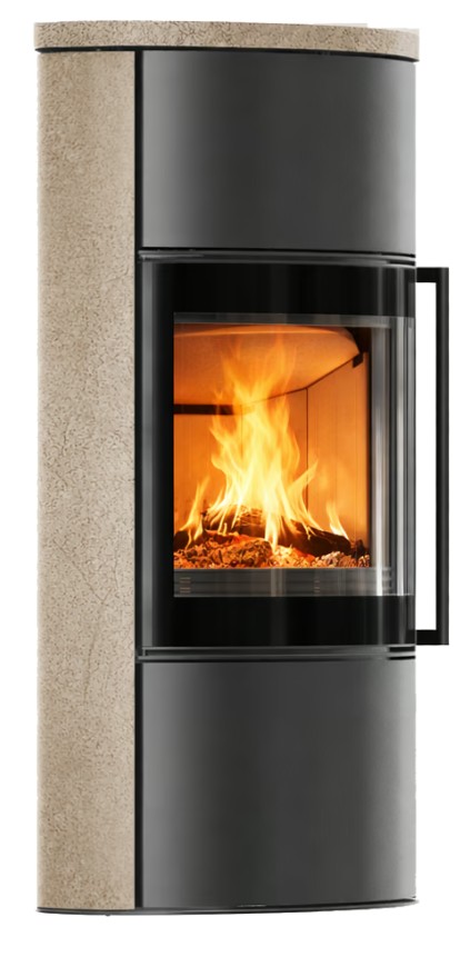 Stalowy piec wolnostojący BJORN / W Ø 150 7kW Wysoka ozdobna ceramika akumulacyjna GOLD SATIN; pokrywa ceramiczna - obrazek 2