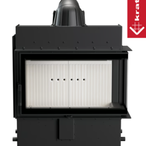 Kominek powietrzny stalowy KRATKI LUCY SLIM Prawy 10 kW Ø 160 z domykaniem