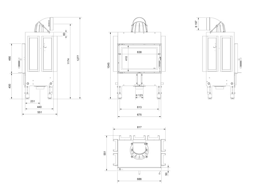 Kominek do akumulacji KRATKI NORRA 9,9 kW Ø 200 - obrazek 6