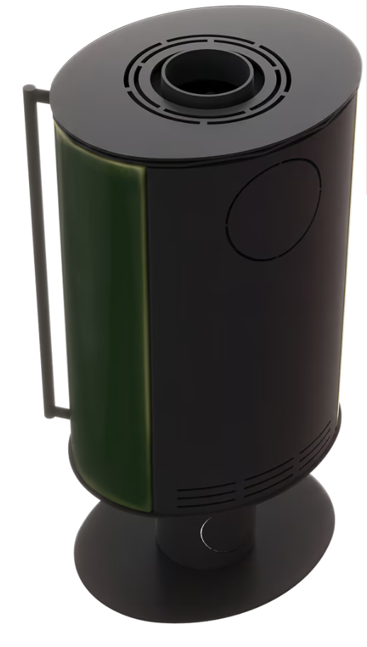 Piec wolnostojący na nodze ERIK/N 5,5 kW Ø 150 kafel zielony - obrazek 3