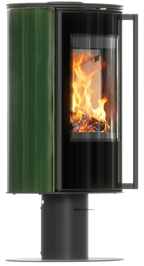 Piec wolnostojący na nodze ERIK/N 5,5 kW Ø 150 kafel zielony