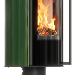 Piec wolnostojący na nodze ERIK/N 5,5 kW Ø 150 kafel zielony, pokrywa z kafli